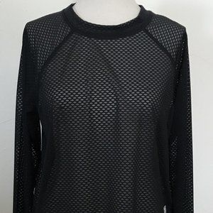 DKNY Sport Mesh Crew Neck Black Long Sleeve Top Multi SIzes - New without tags